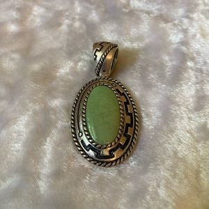 ☘️Carolyn Pollack Green Turquoise Sterling Silver Pendant